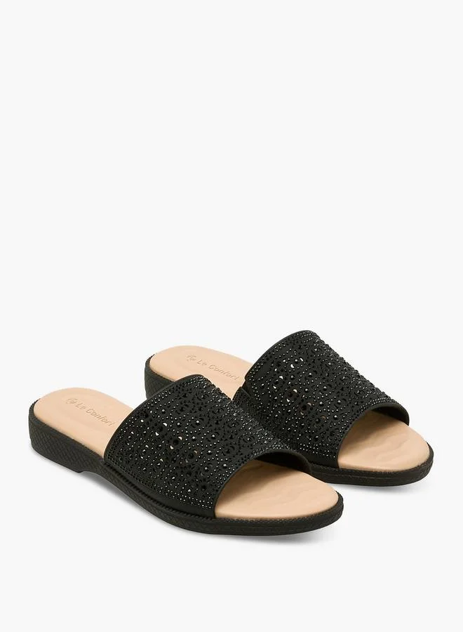 لو كونفورت صنادل نسائية مزينة ومفرغة سهلة الارتداء مجموعة رمضان